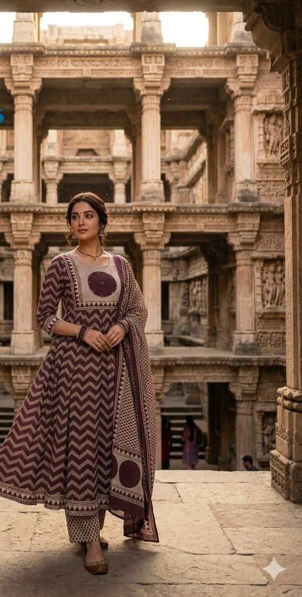 🌸 Full Cotton Anarkali Dress Set with Dupatta